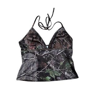 Real tree camouflage halter top